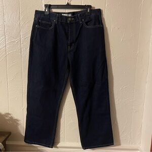 THE GREAT. Men's Deep Indigo Relaxed Jeans